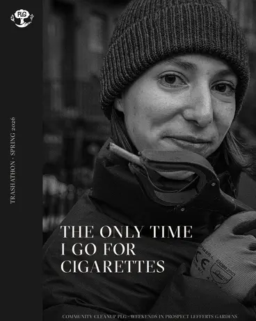 A woman in a haute luxury ad campaign for a local trash club in a cheeky editorial shoot.